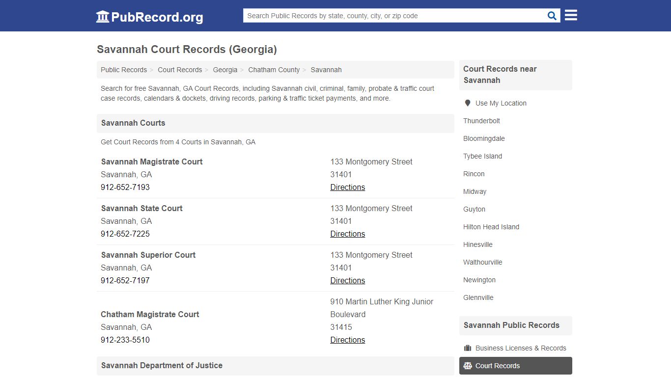 Free Savannah Court Records (Georgia Court Records) - PubRecord.org